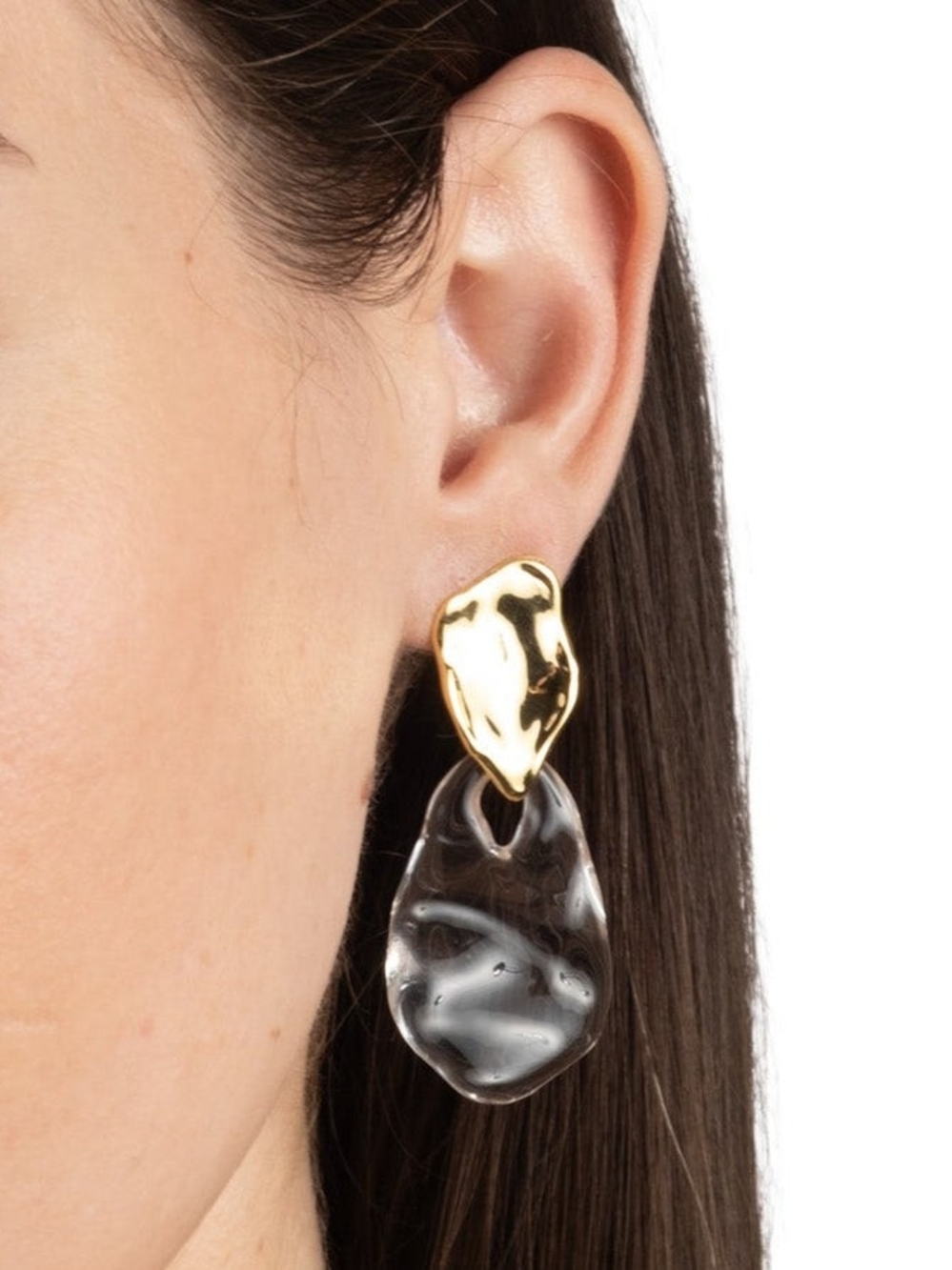 Alexis Bittar Liquid Lucite Wafer Post Earring - Picture 3 of 5